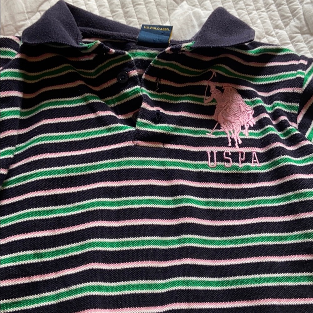 USPA Polo striped top